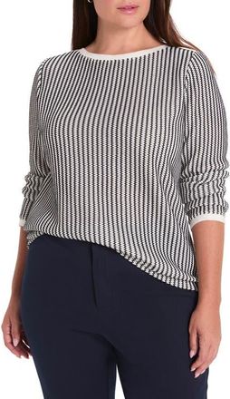 Nic+Zoe Zigag Knit Top in Indigo Multi at Nordstrom, Size 1 X