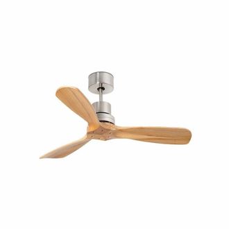 Netlighting Mini Lantau Matt Nickel Pine Ceiling Fan With DC Motor 2700K in Grey