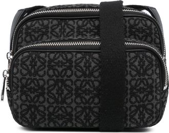 Loewe Pre-owned Womens Double Compartment Crossbody Bag - Black Textile - One Size