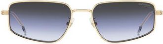 Carrera 53mm Rectangular Sunglasses in Gold/Grey Azure at Nordstrom