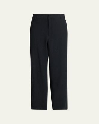 Giorgio Armani Mens Seersucker Wide-Leg Trousers