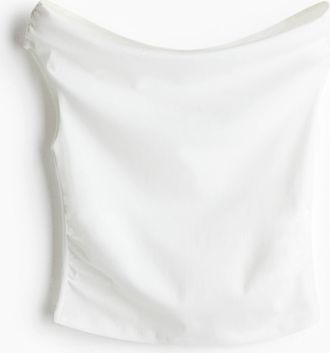 H&M Drapiertes Off-Shoulder-Top - White