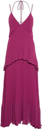 Twin-Set pleated georgette dress - women - Polyester/Polyester - 40 - Purple