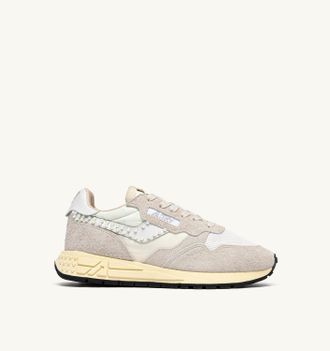 Autry REELWIND LOW SNEAKERS IN WHITE NYLON AND SUEDE