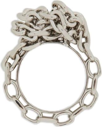 Jil Sander Grof geschakelde schakelring - Dames - Ringen - Grijs - S - Accessoires