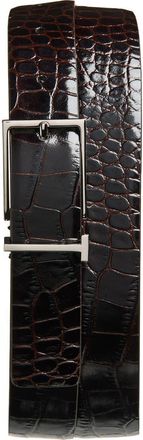 Tom Ford T Loop Croc Embossed Patent Leather Belt in Espresso at Nordstrom, Size 100