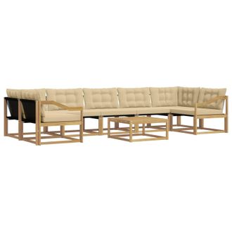 vidaXL Conjunto De Sof&aacute;s De Exterior 8 Pcs Y Beige 79 X 79 X 37 Cm Vidaxl