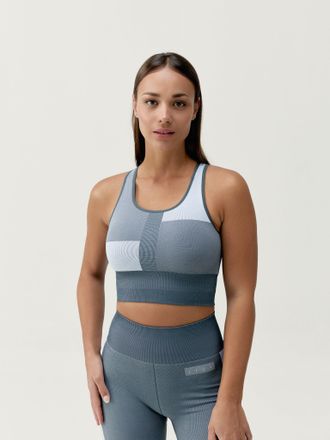 Born Living Yoga Top Athena Stormy Grey/White