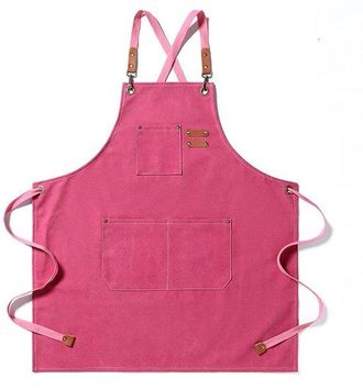 No Brand Delantal De Lona Para Hombre Y Mujer, Delantal De Chef De Algod&oacute;n Ajustable Con 3 Bolsillos, Ideal Para Cocina, Parrilla, Caf&eacute;, Barbacoa, Manualidades