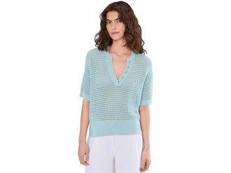 Varley Callie Knit Womens Sweater Porcelain Blue : XXS, Cotton