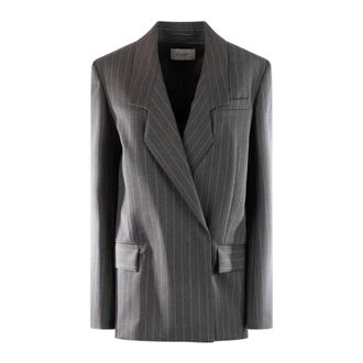 Sportmax Getailleerde blazer - Dames - Jassen - Grijs - Maat: S Leer