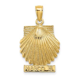 Diamond2Deal 14k Yellow Gold MARCO IS. Scallop Shell Charm