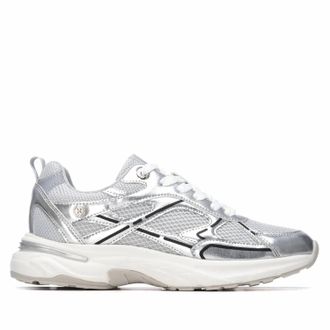 Xti Womens Casual Lace- Up Sneakers In Silver