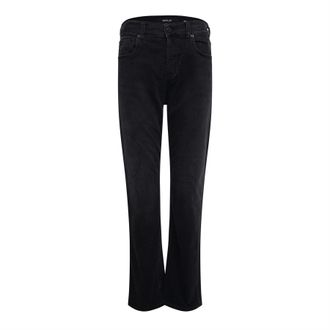 Replay Womens Maijke Straight-Fit Jeans in Black Cotton - Size 24W/28L