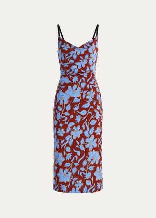 Diane Von F&uuml;rstenberg Claudia Floral-Print Jersey Midi Slip Dress