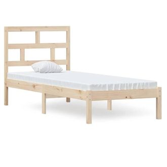 Berkfield Home Bed Frame 75x190 cm Small Single Solid Wood in Natural