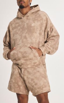Savage x Fenty Fleece Hoodie in Blanc Brown Diffused Camo at Nordstrom, Size Xx-Large