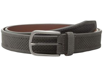 Johnston & Murphy Perforated Suede Mens Belts Grey : 32, Leather/Satin/Suede