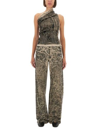 Rick Owens Black Abstract One Shoulder Top