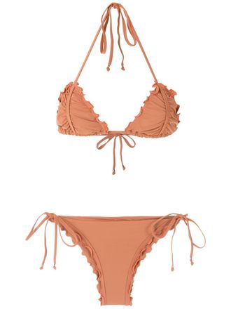Amir Slama Bikini con ruches - Arancione