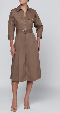 L'agence Callen Midi Shirt Dress in Cardamom at Nordstrom, Size X-Small