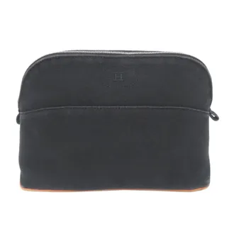 Herm&egrave;s Black Cotton Pouch (Pre-Owned)
