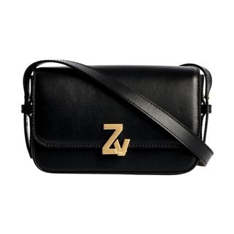 Zadig&Voltaire Tassen, Dames, Zwart, ONE Size, Leer, Zwarte Crossbody Tas - ZV Initiale Le Mini Calfskin