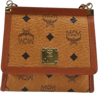 MCM Pre-owned Cross Body Bags, female, Brown, Size: ONE SIZE Pre-owned Canvas Crossbody Bag