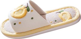 Generic Womens Slippers Cute House Indoor Slip-On Open Toe Slippers Soft Cotton Linen Floor Home Footwear Shoes Casual Lightweight Comfortable Four Seasons si