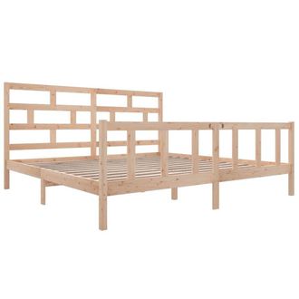 Berkfield Home Beautiful Bed Frame Solid Wood Pine 200x200 cm in Natural