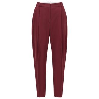 HUGO BOSS Womens Tedah Trousers in Red Wool - Size 4 UK