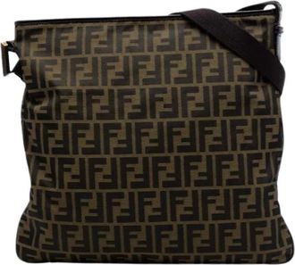 Fendi Pre-owned Canvas Crossbody Bag - Dames - Vintage Schoudertas - Bruin - ONE Size - Vintage