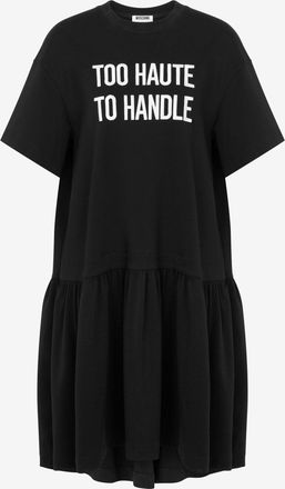 Moschino Abito in cotone pesante ricamato - Nero