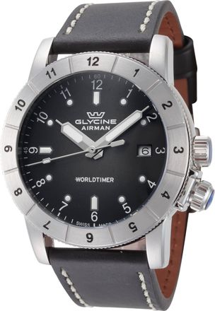Glycine Mens Airman Worldtimer 42mm Quartz Watch