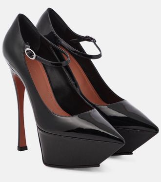 Amina Muaddi Yigit patent leather platform pumps