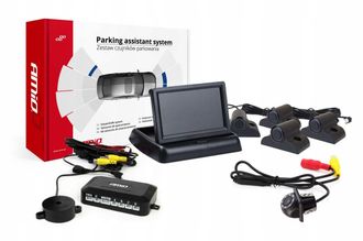 OEM Kit Di Sensori Di Parcheggio Tft02 Da 4,3 Con Telecamera Hd-305-led, 4 Sensori, Nero