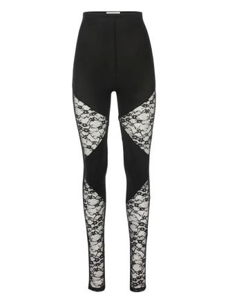 Nina Ricci patchwork-lace leggings - Black