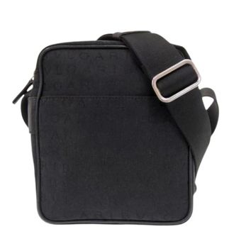 Bulgari Pre-owned Canvas Shoulder Bag - Heren - Pre-owned - Zwart - Maat: ONE Size Leer