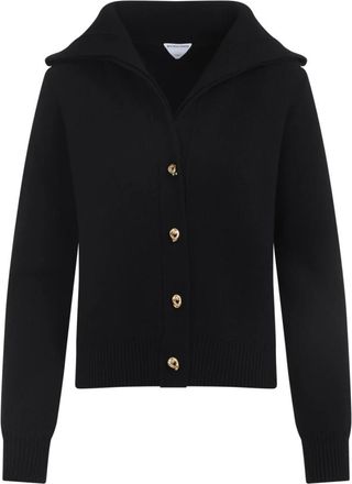 Bottega Veneta Truien & Vesten, Dames, Zwart, S, Wol, Zwarte Wollen Vest Trui