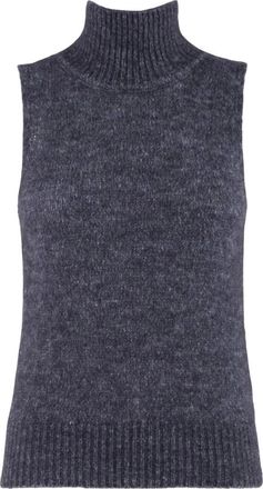 Nenette Mouwloze coltrui top - Dames - Truien - Blauw - Maat: XS