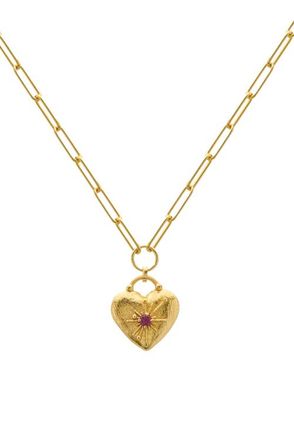 Murkani Love You Large Heart Necklace in Yellow Gold at Nordstrom