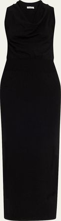 SIMKHAI Ramona Knit Cowl-Neck Midi Dress