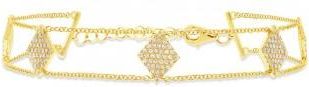 Allurez 0.41ct 14k Yellow Gold Diamond Pave Ladys Bracelet