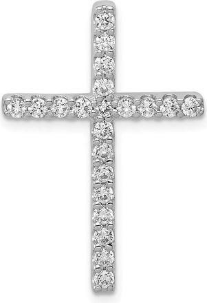 Diamond2Deal 14K White Gold Lab Grown Diamond Cross Pendant (0.52ct, VS, G-H)