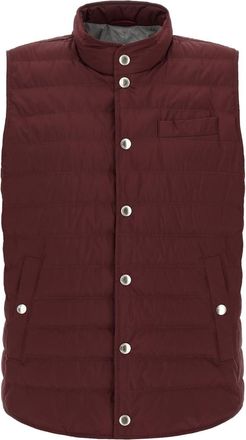Brunello Cucinelli Maroon Sleeveless Jacket