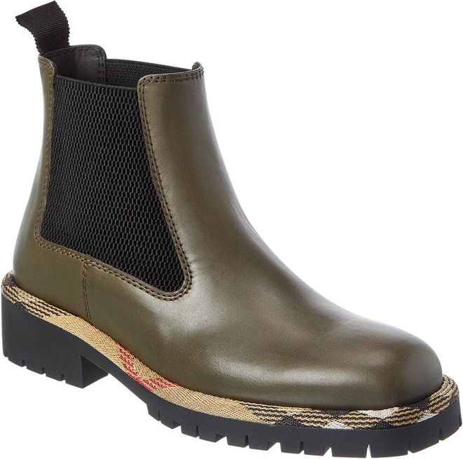 Checked Leather Boot