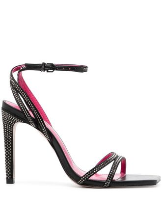 Schutz Sandalen verfraaid met kristal - Zwart