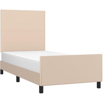 vidaXL Estructura Cama Sin Colch&oacute;n Cuero Sint&eacute;tico Capuchino 100x200cm Vidaxl