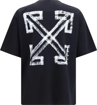 Off-white Mens Motion Arrow Skate T-Shirt Black Cotton T-Shirts And Polos