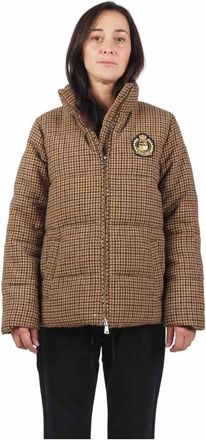 Ralph Lauren Dames beige geprinte donsjas - XL- NPL - Dames - Winterjassen - Bruin - XL - Polyester - Jassen